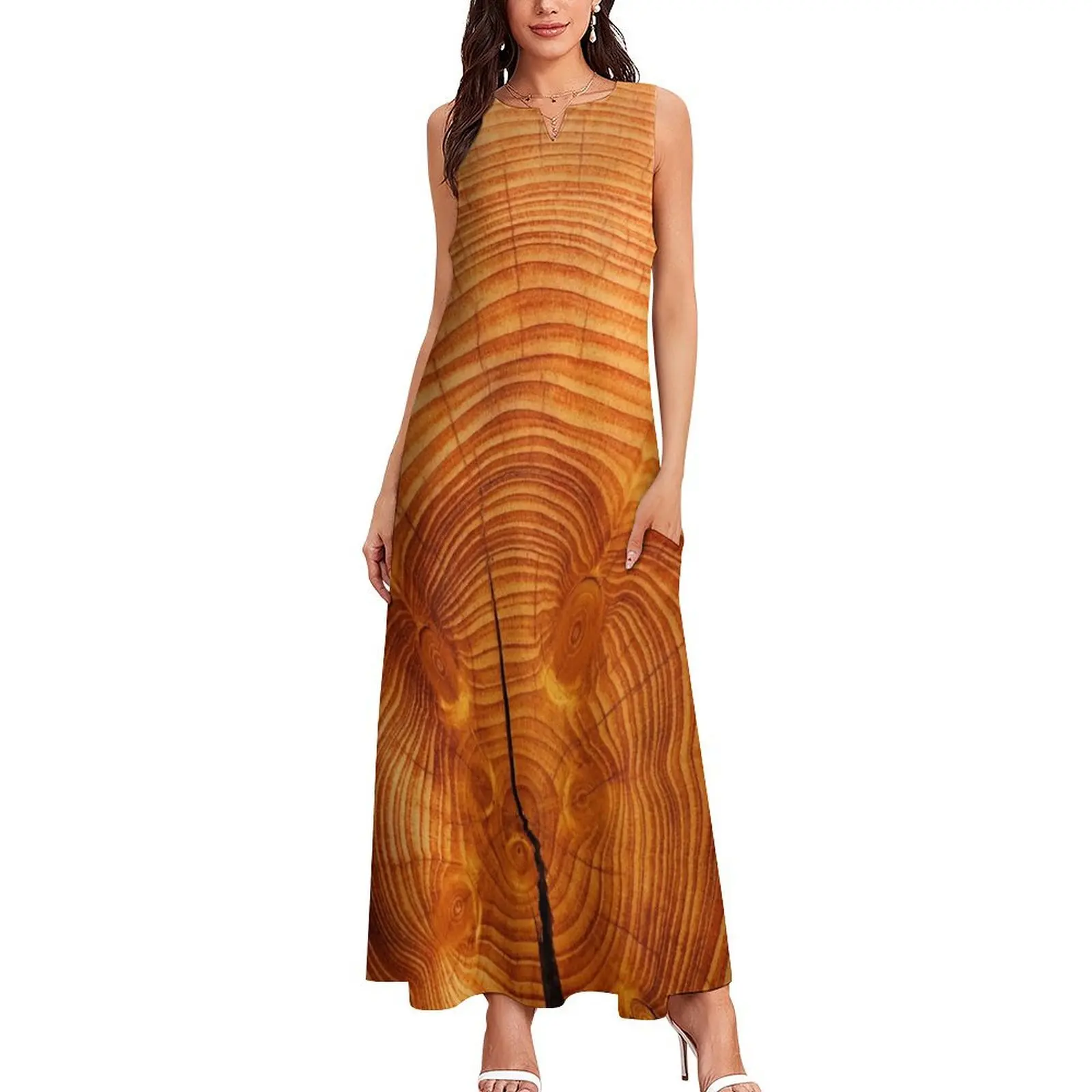 Wood Grain Long Dress ceremony dresses Long dresses