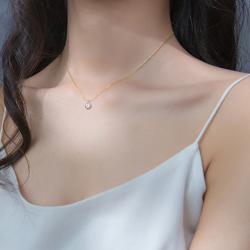 Modian Blue Crystal Eyes Pendants Classic Fashion 925 Sterling Silver Gold Color Necklace For Women S925 Silver Fine Jewelry