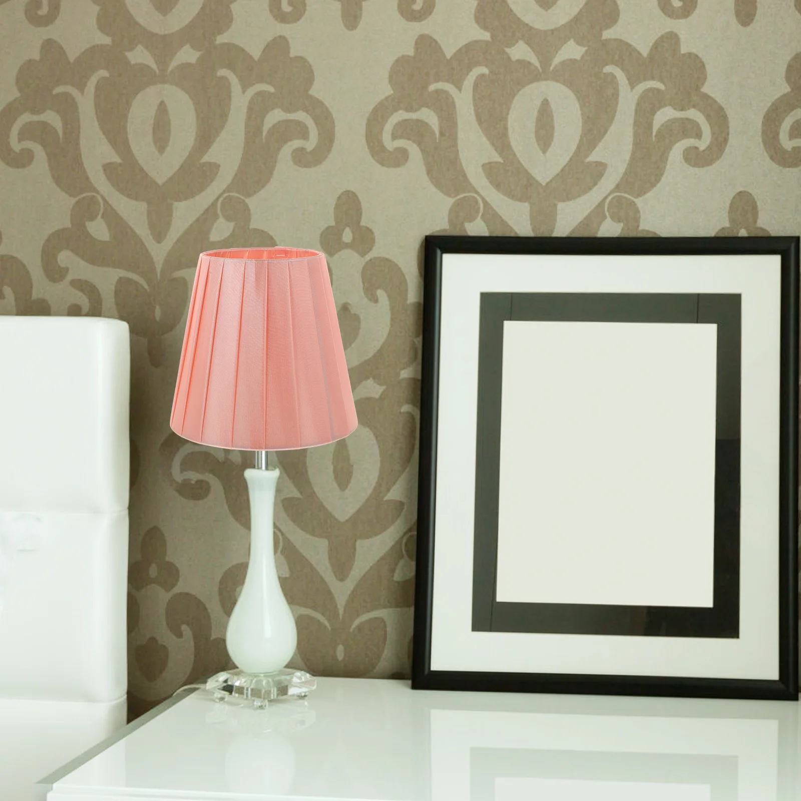 Fabric Bulb Lampshade Wall Pink Decor Modern Style Cover Iron Practical Baby Corner Floor