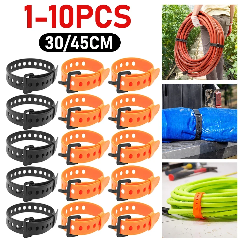 1-10PCS Travel Tied Belt Durable Rubber Cargo Tie Down Luggage Lash Belt Strap Adjustable Wire Cable Tie No Slip Off Cable Tie