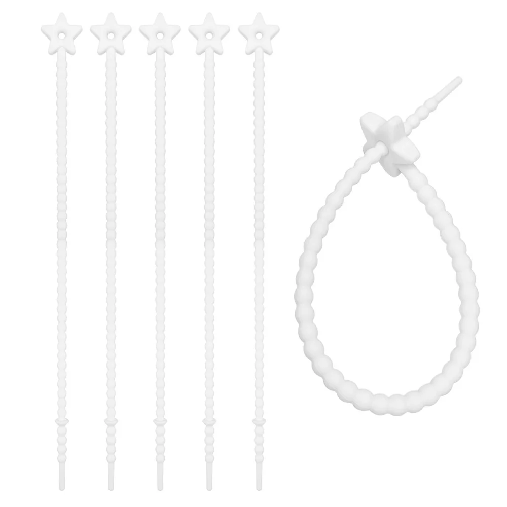 5PCS 22 cm/8.66 inch Star Silicone Self Locking Zip Ties Lanyard Set DIY Keychain Clothing Bag Mobile Phone Jewelry Accessories