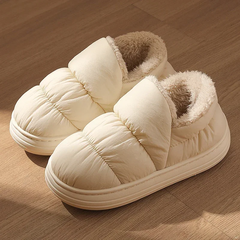 Plush Shoes For Women Mules Indoor Outside Winter Home Warm Fluffy Anti-skid Boots Fur Cotton Shoe Men Outdoors Sneakers