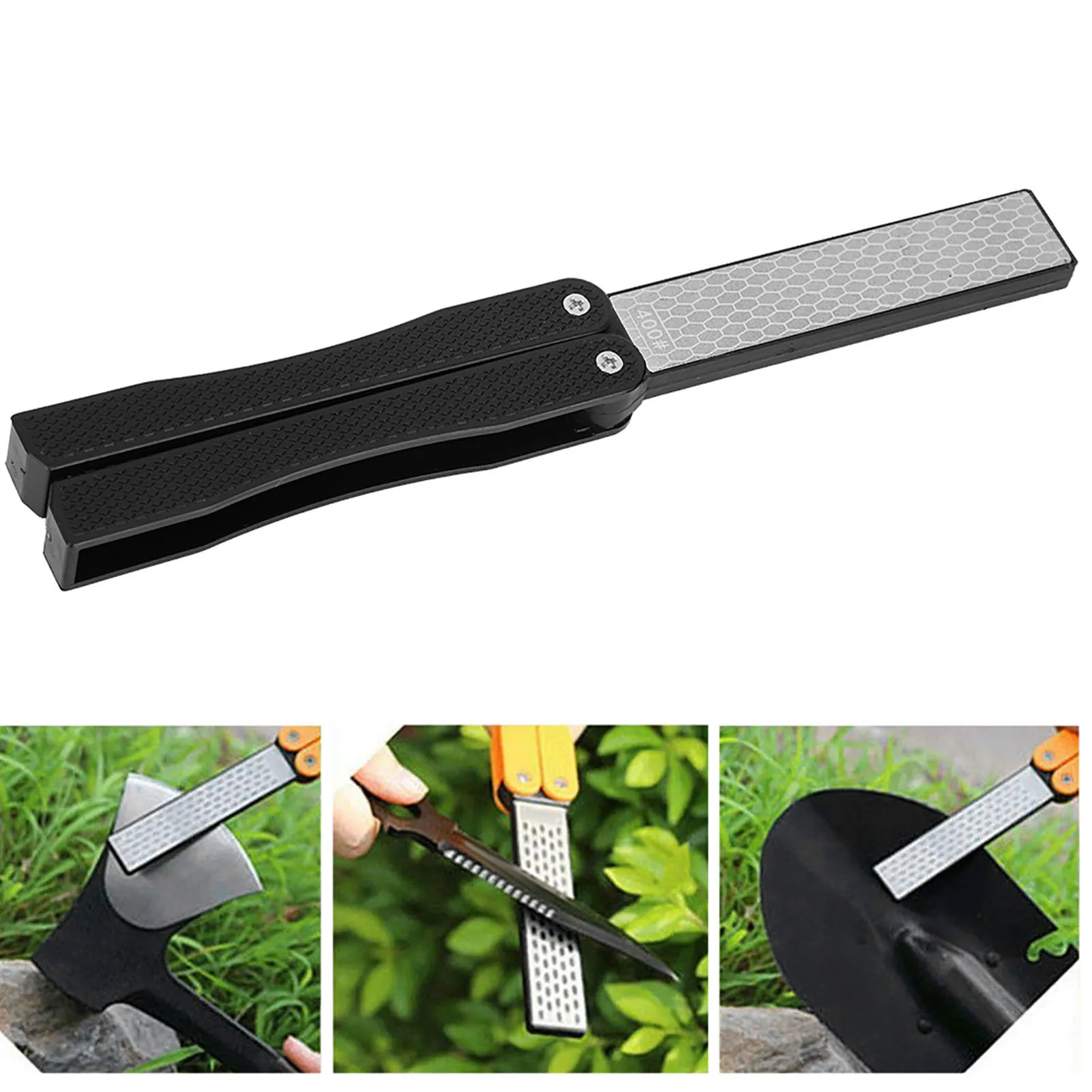 Affûteur de couteaux Double face, Portable, pliable, antidérapant, diamant, 1 pièce