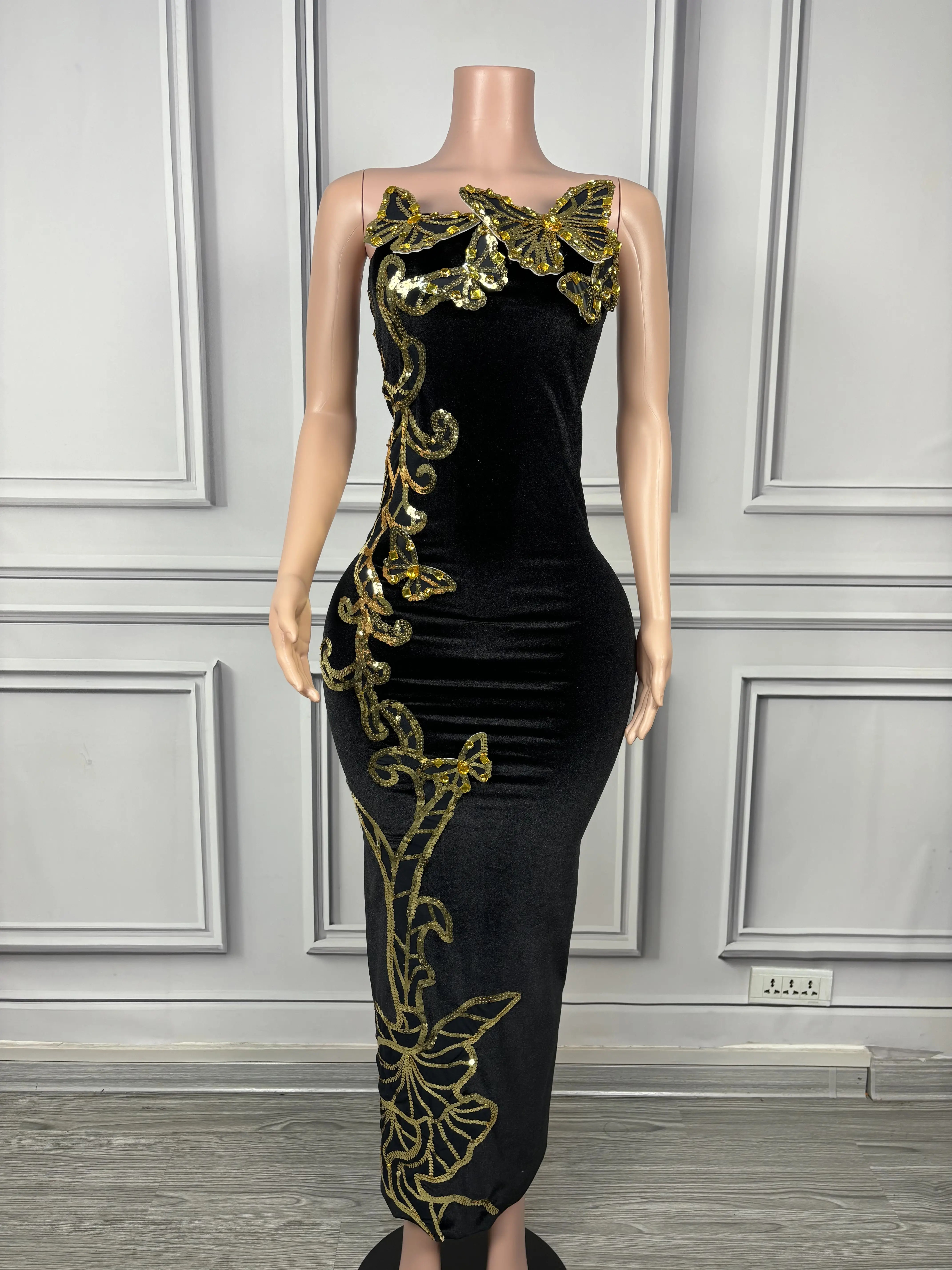 High Fashion Mermaid Evening Dresses LongBeaded Special Occasion Dresses Prom PartyGowns Robes De Soirée Celebrity Dresses D134