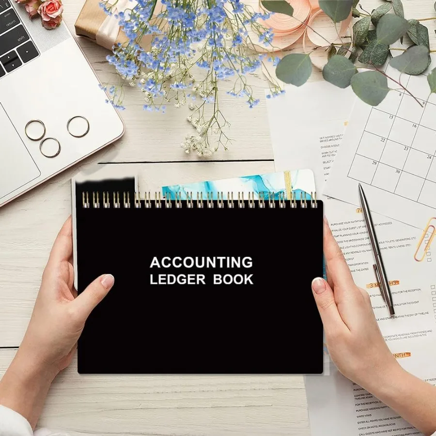A5 Accounting Ledger Book for Small Business Bookkeeping and Personal Finance Tracking Expense Tracker Notebook to Monitor Dail