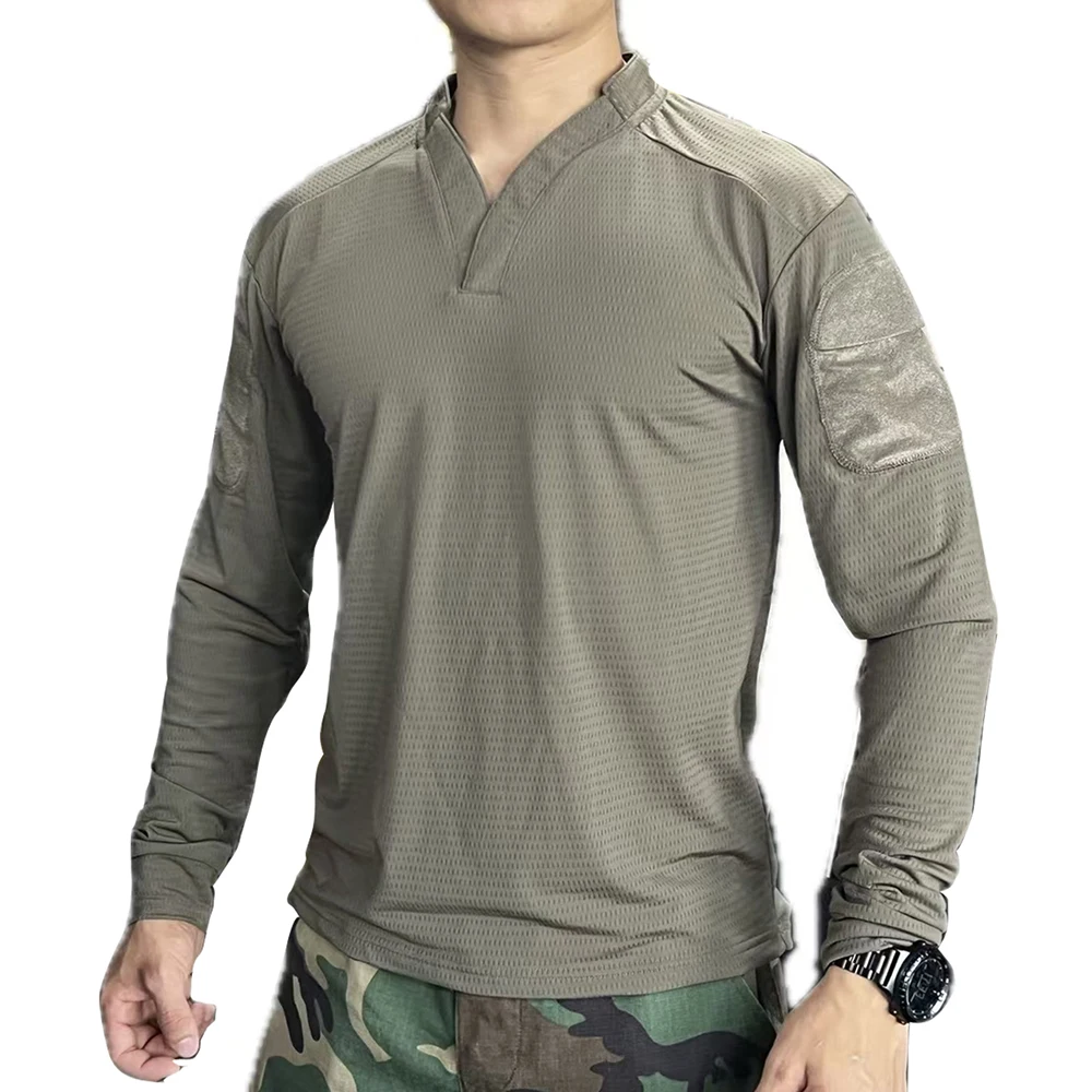 Tactical Quick Drying T-shirt Men's Outdoor Training T-shirt Long Sleeve Arm Pocket