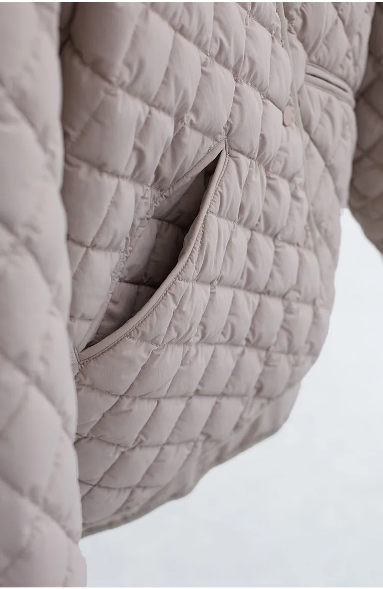 Large-Scale Turtle Back Style 90% White Duck down Lightweight Classic Quilted Pattern down Jacket 2025 Autumn Winter New Top