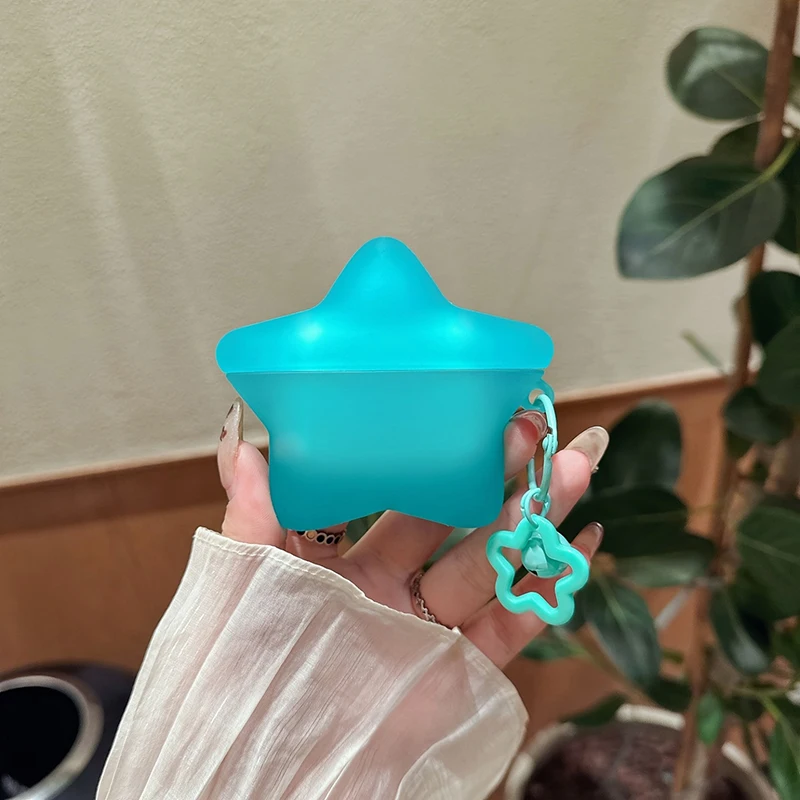 3D Cute Star Silicone Case for AirPods 4 Pro 2 3 Wireless Earbuds Cover Shockproof Cartoon Earphone Protective with Keychain