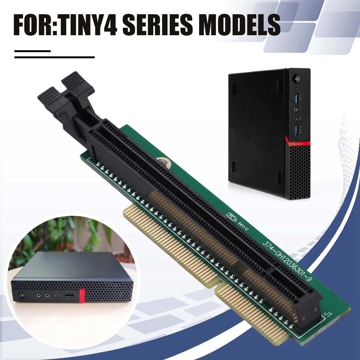 Compre ahora Tarjeta adaptadora de tarjeta gráfica PCI-E Tiny 4 Riser Card para Lenovo Tiny4 Series Models M720Q 01AJ940 PCIE Riser Card