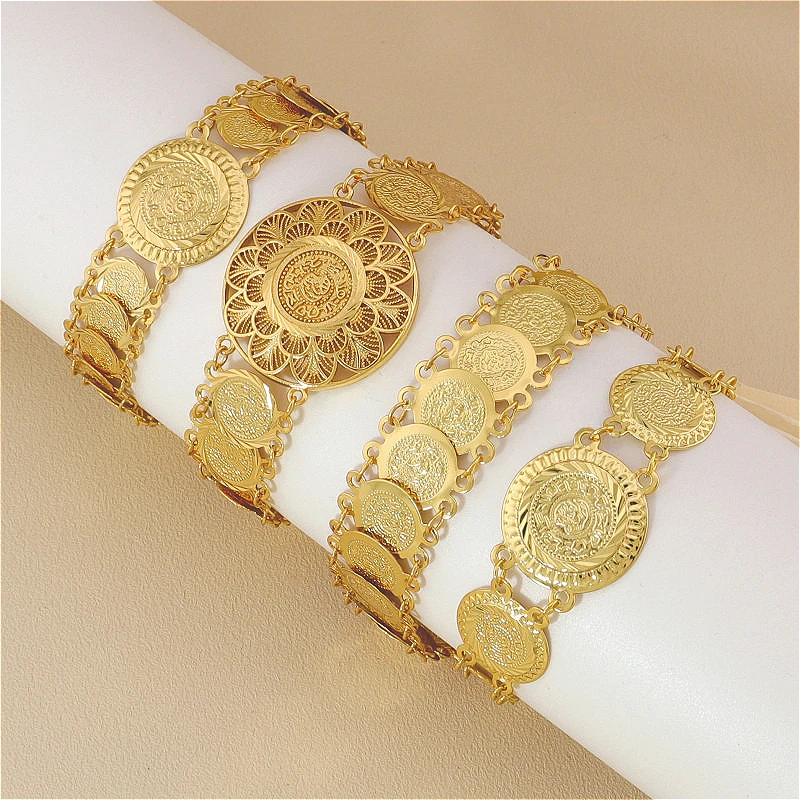 

KDE Coin Bracelet for Women Gold Color Arab jewelry Exquisite Party Gift Dubai Luxury Bracelet