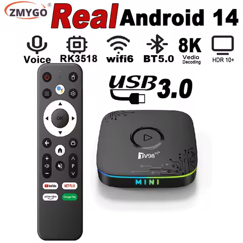 Android TV Box Real Android 14 4K 8K USB 3.0 Media Player Android WiFi6 bt5 Smart Home Theater TV Set Top Box 2025 High Quality