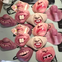 Half face clown mask funny mask latex half face mask dance performance dress up prank mask