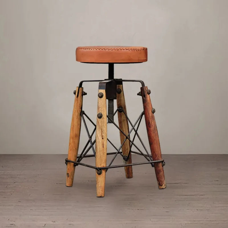 Nordic American Country Loft Industrial Style Wrought Iron Retro Bar Stool Furniture