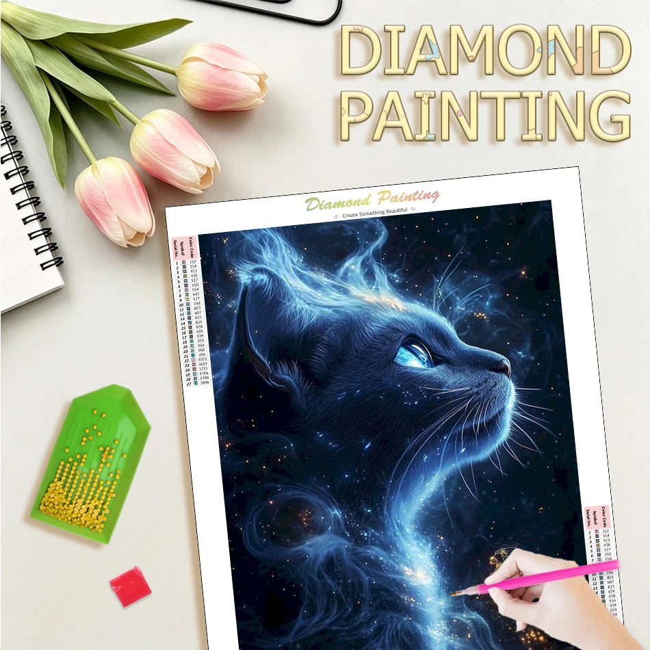 

GATYZTORY 5d Diamond Painting Living Room Decoration Diy Gift Cat Full Round/Square Diamond Art Painting Kits Home Decor Gift Ad