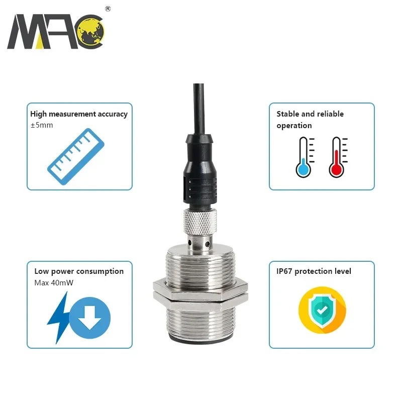 Rs485 Industrial radar Chemical Water Solid tank Level Measuring radar Probe Transmitter Sensor