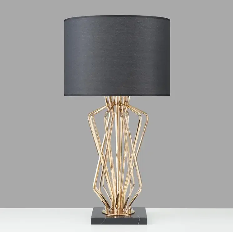 Postmodern Led Table Lamp Contemporary Desk Bedside Metal Lamp Marble Base Luminaire White Black