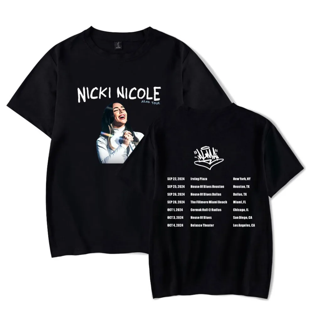 

Nicki Nicole ALMA Tour Merch Short Sleeve Tee Women Men Crewneck Fashion T-shirt Unisex Tops
