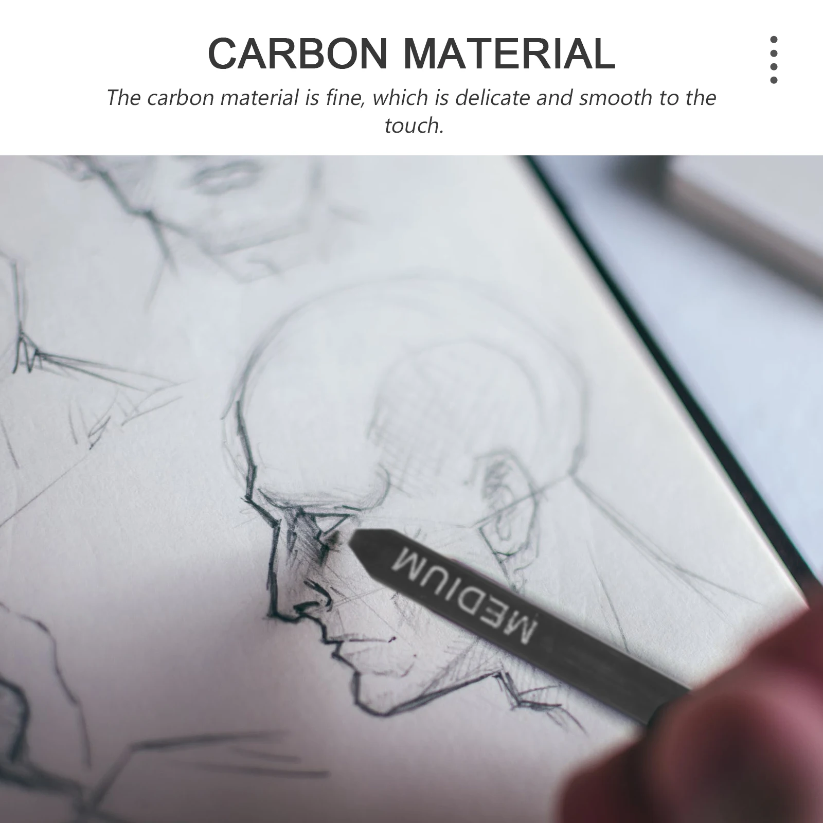 

6 Pcs Compressed Charcoal Sticks Set Sketching Supplies Drawing Carbon Rods Shading Art Tools for Students Artists Adults Smooth