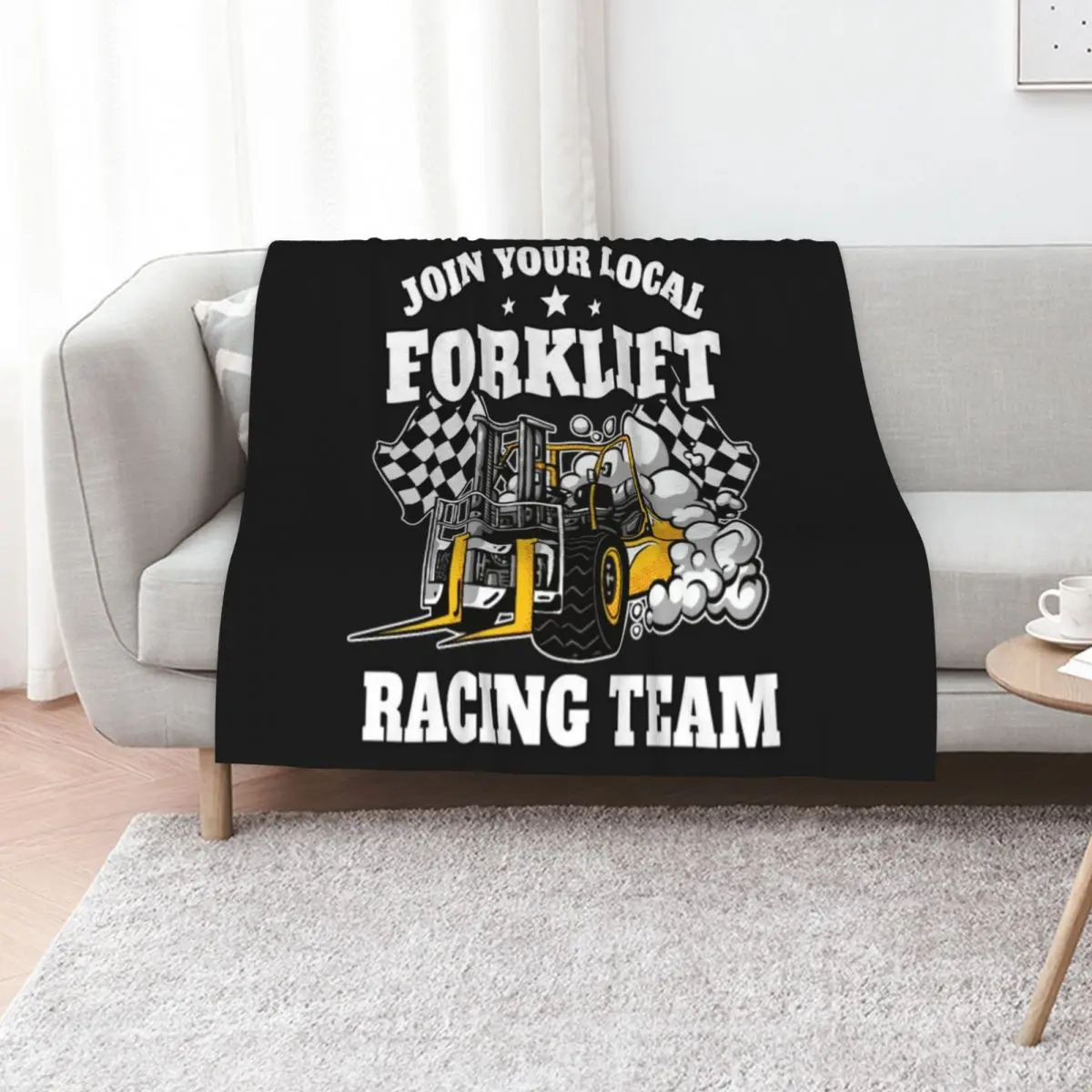 Forklift Racing Team Funny Throw Blanket Extra Large Throw Travel Furry for sofa Baby Nap Blankets