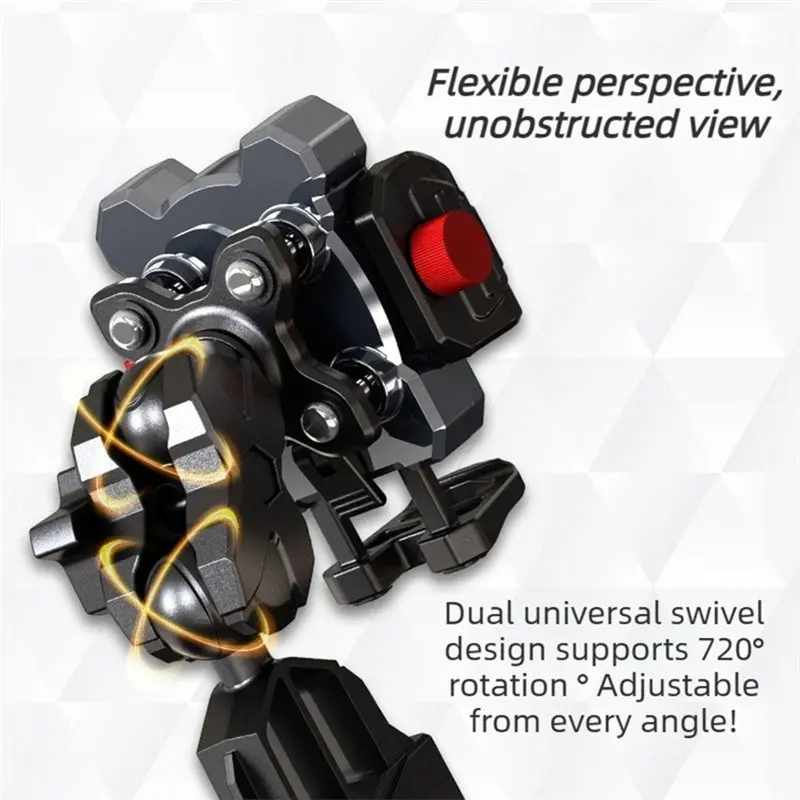A13F-Bike Phone Mount, Universal Mechanical Lock Phone Navigation Holder Mount Includes Rearview Mirror Handlebar Base