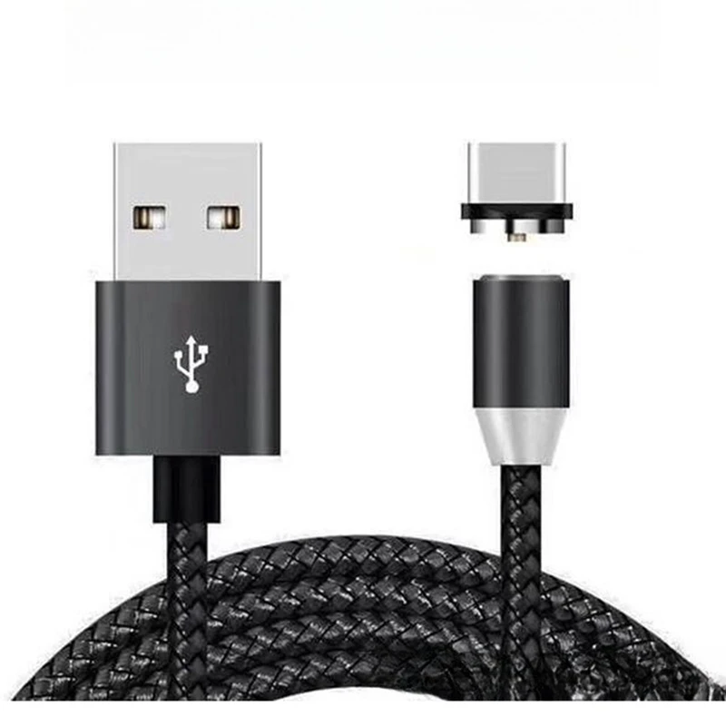 USB Magnetic Charging Cable Magnetic Charging Cord Black Magnetic Charging Cord 540° Rotation Magnetic Phone Charger (6.6Ft)