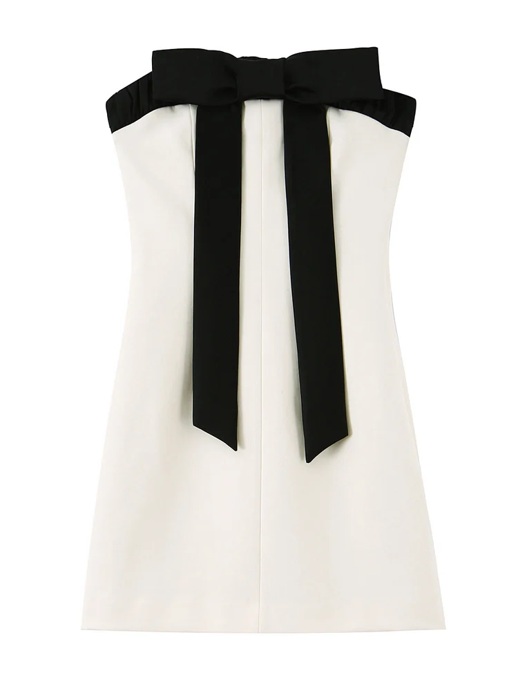 New Winter Women's Faion Slim Fit Bustier Dr con dettaglio fiocco Vita che abbraccia una spalla Sle Casual Fibra di poliestere