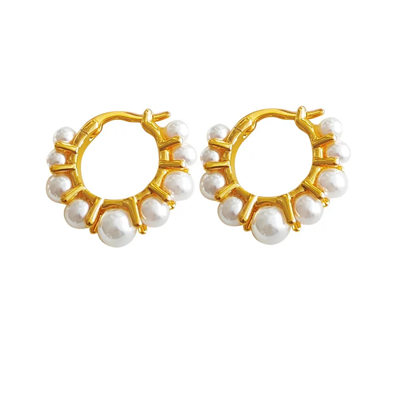 5 Pairs, Women's Earrings pendientes Pearl Earrings Bohemian Fashion Jewelry Korean Geometry Hoop Earring