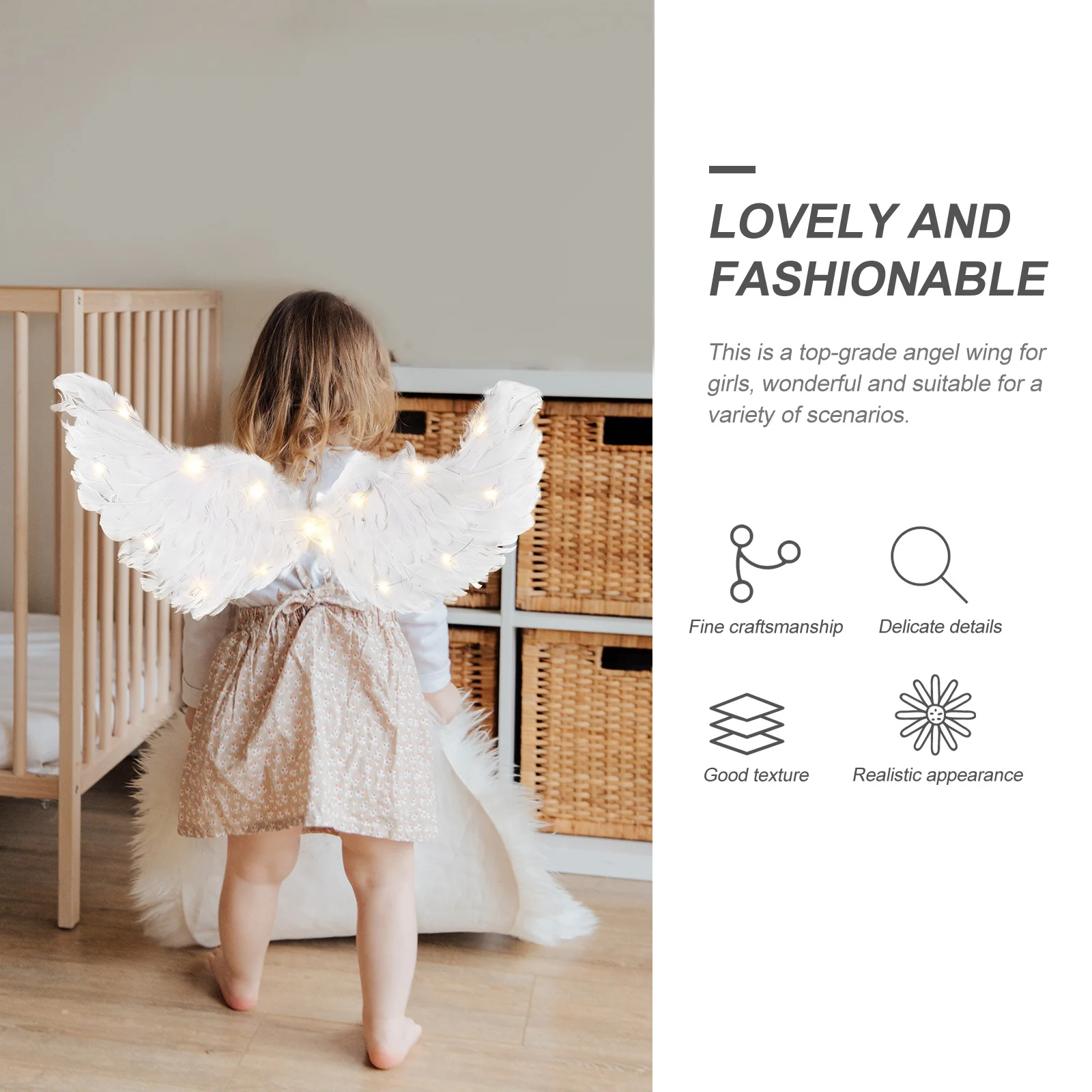 

1pc Plume Wing-Shaped Decoration Glowing Fairy Prop For Party Cosplay Costume Supplies Performance Photo Prop