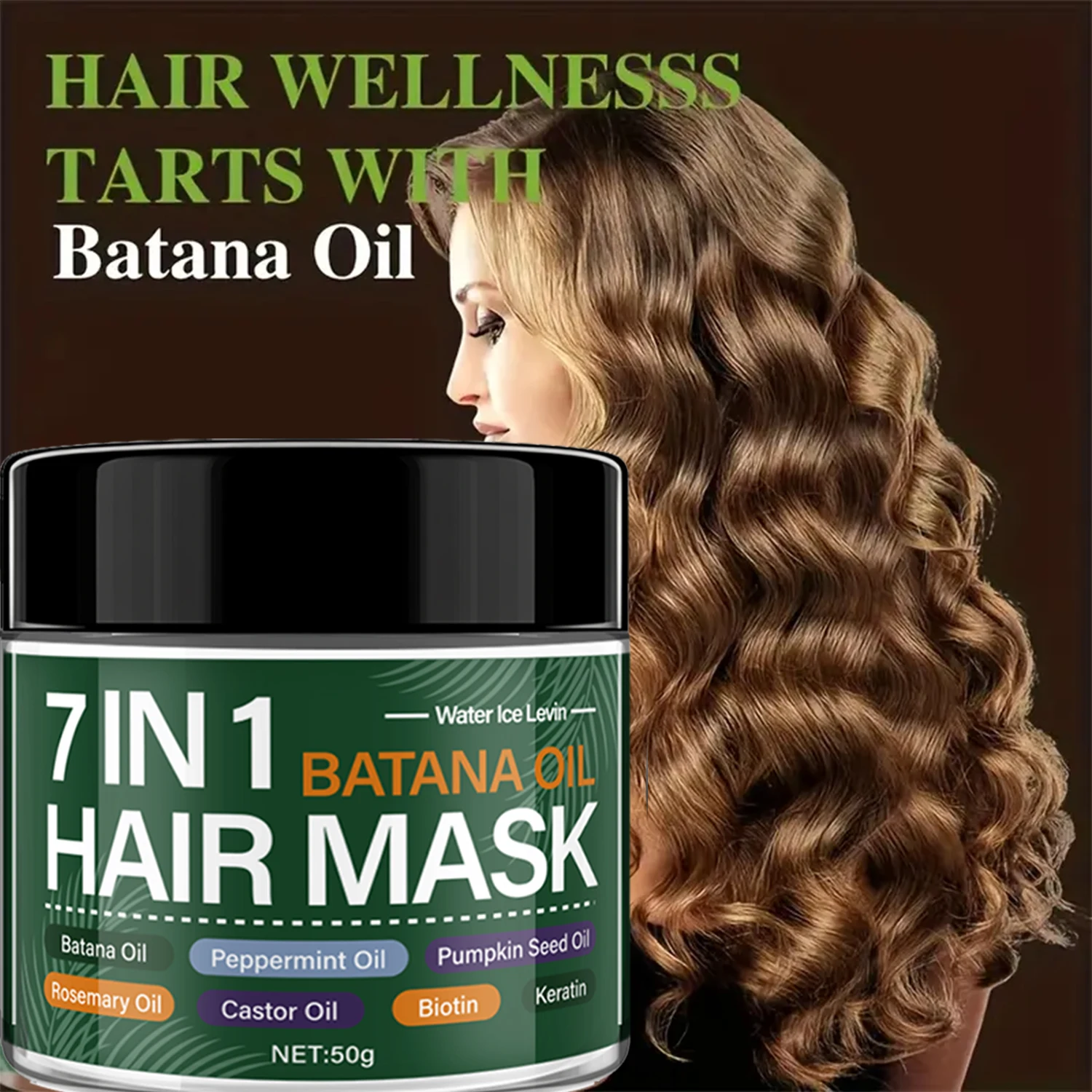 7 IN 1 Hair Mask 1+1 Pack 50g with Keratin Biotin Vitamin C Hyaluronic Acid for Damaged Hair Repair Moisturizing Cheap Deal