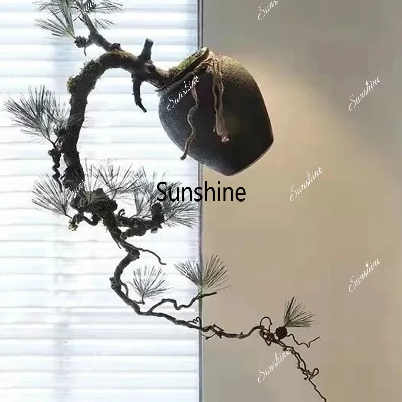 Simulated welcome pine suspended pine landscape hotel restaurant tea room green plant decorationTJ