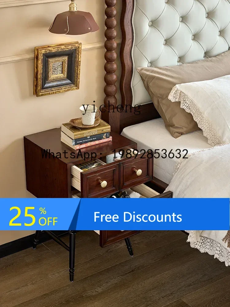 ABC French Retro Solid Wood  Table Bedroom Small Cabinet All Solid Wood Storage Cabinet