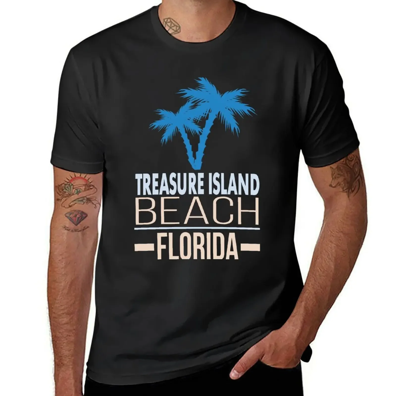 

Treasure Island Beach Florida with Palm Trees T-Shirt plus size clothes shirts graphic tees tees plus size men clothing