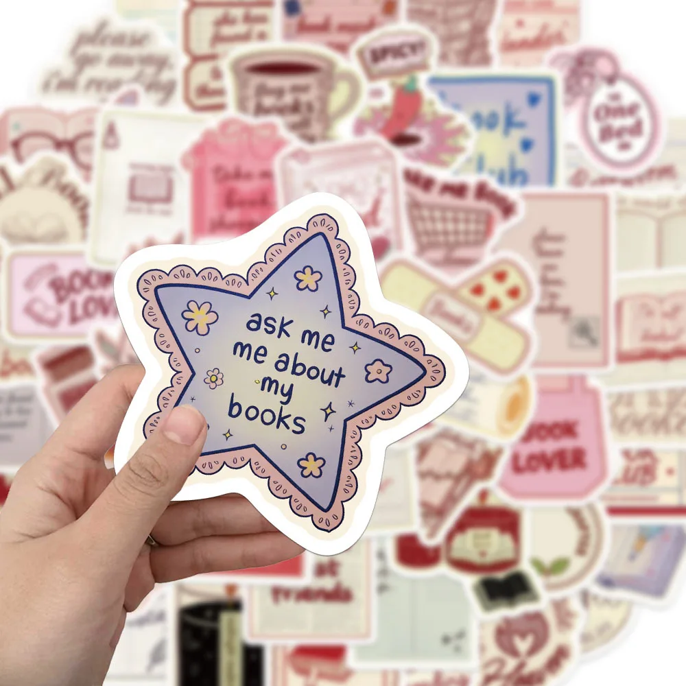 50PCS Creative Bookish Catoon Sticker DIY Phone Laptop Luggage Skateboard Graffiti Decals Fun for Kid