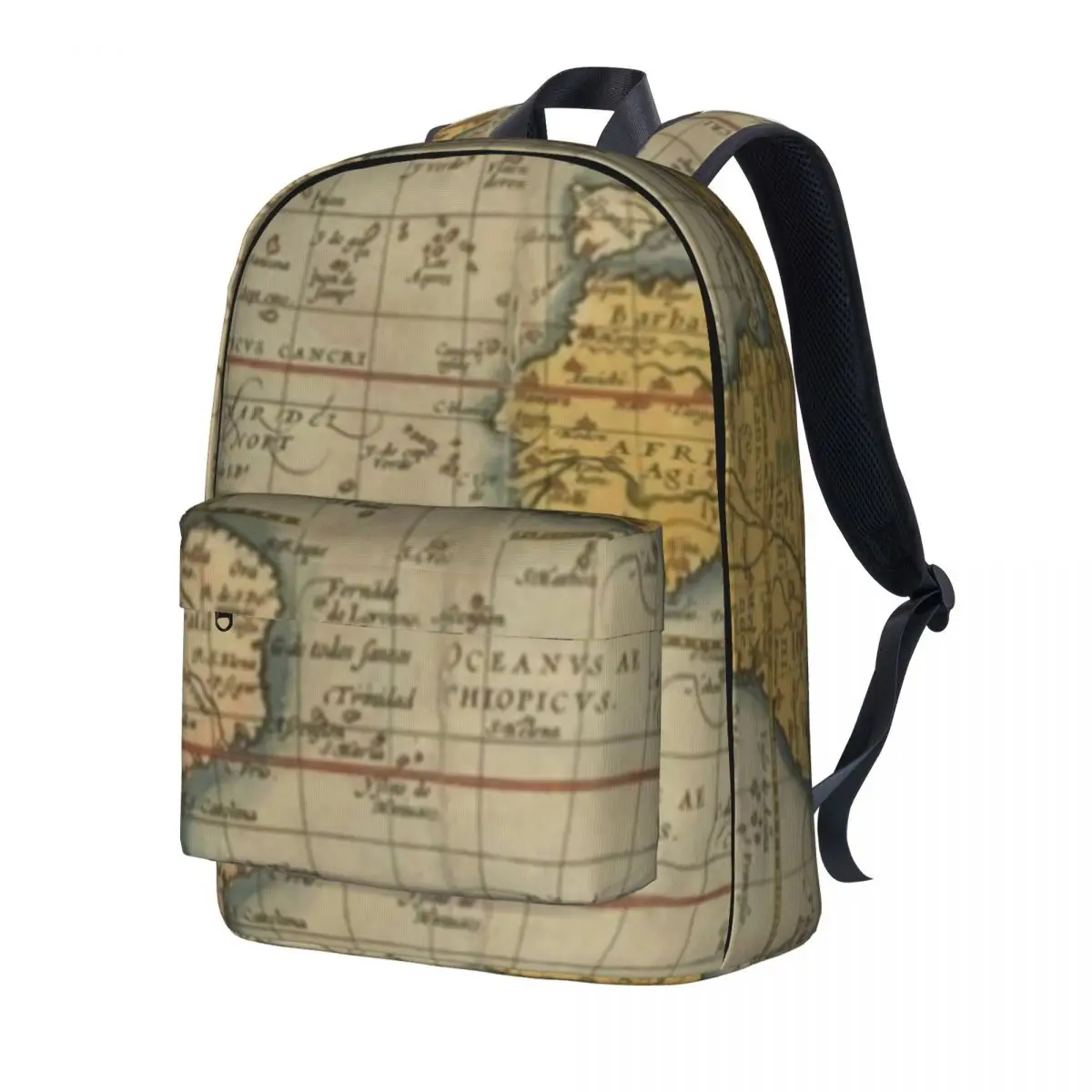 Earth Map Print Backpack Women Men World Map 1570 Soft Backpacks Polyester Streetwear High School Bags Cycling Custom Rucksack