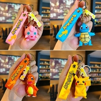 Pokemon Keychain Pikachu Anime Action Figure Toy Kawaii Cartoon Fashion Charmander Psyduck Doll Keyring Car Bag Pendant Kid Gift