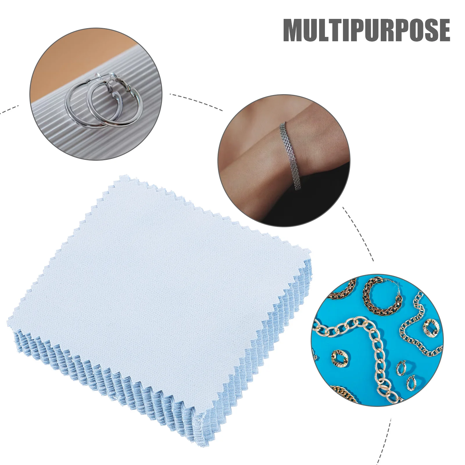 30 قطعة قماش تلميع الفضة المركب على الوجهين خالية من الخدش مسح لخواتم المعلقات وأدوات ديكور المنزل الفضي #3