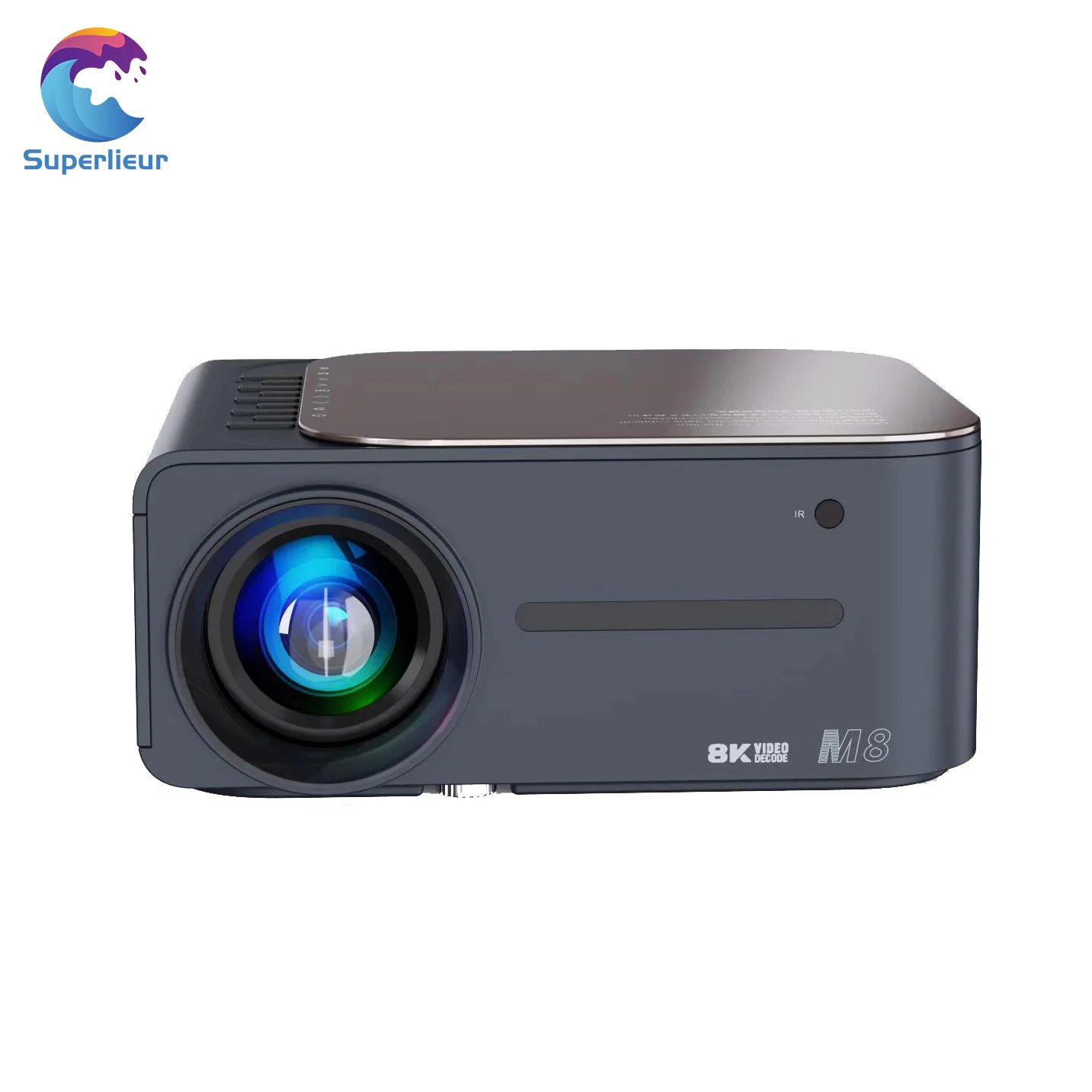 

Портативный смарт-проектор Superlieur M8 2G с Wi-Fi, Android 9, LCD-экраном, 200 ANSI люмен, разрешением 1920x1080, встроенными динамиками, готов к использованию