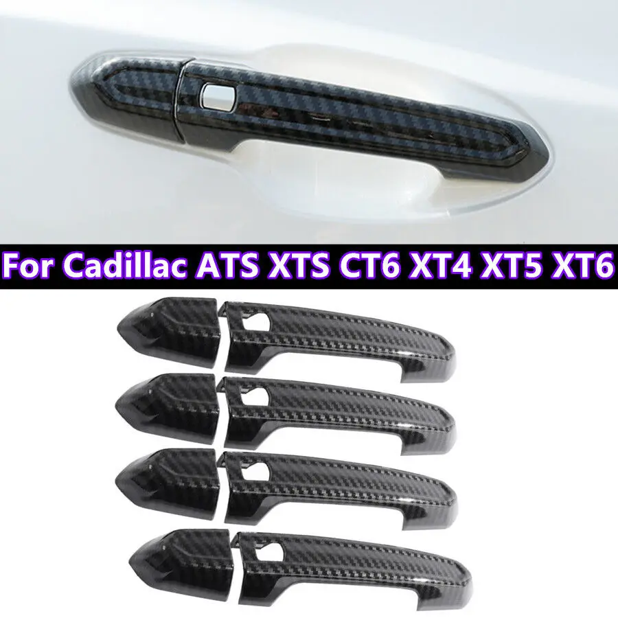 

Carbon Fiber SmartKey Door Handle Cover Trim For Cadillac ATS XTS CT6 XT5 XT6