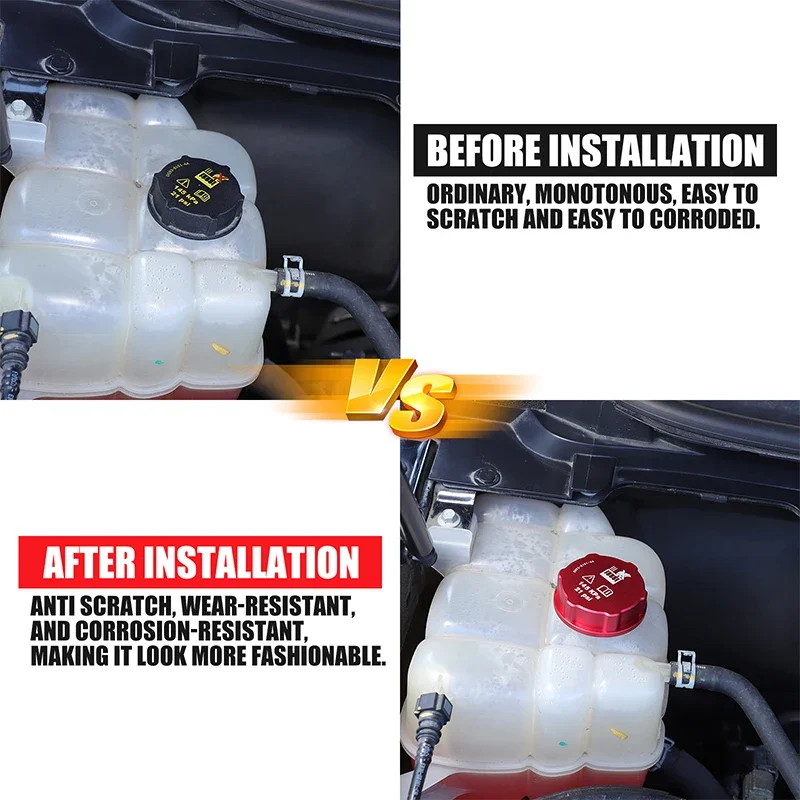 

For Ford Ranger Wildtrak T6 T7 T8 2015-2022 Aluminum Alloy Red CarCar Engine Cabin Oil Fluid Cover Sticker Car Accessories 1Pcs