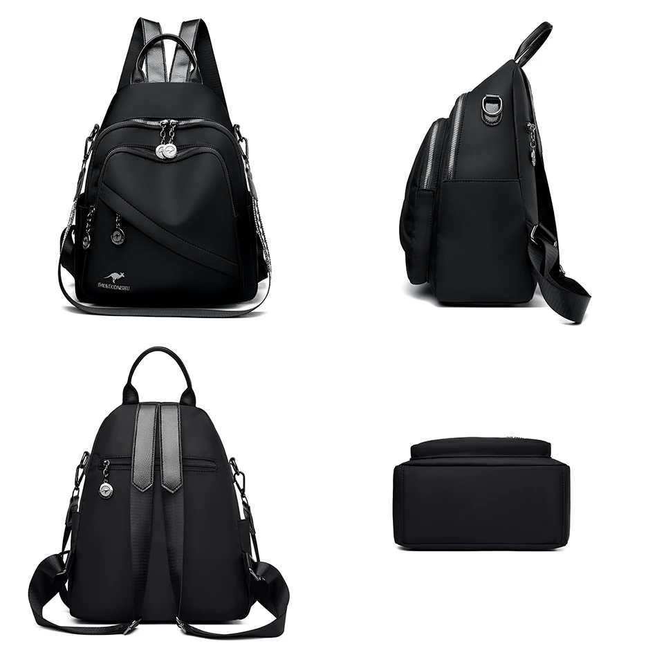 New Women Backpack Luxury High Quality Leather Fashion Shoulder Bag Female Multifunction Large Capacity Travel Knapsack Mochila