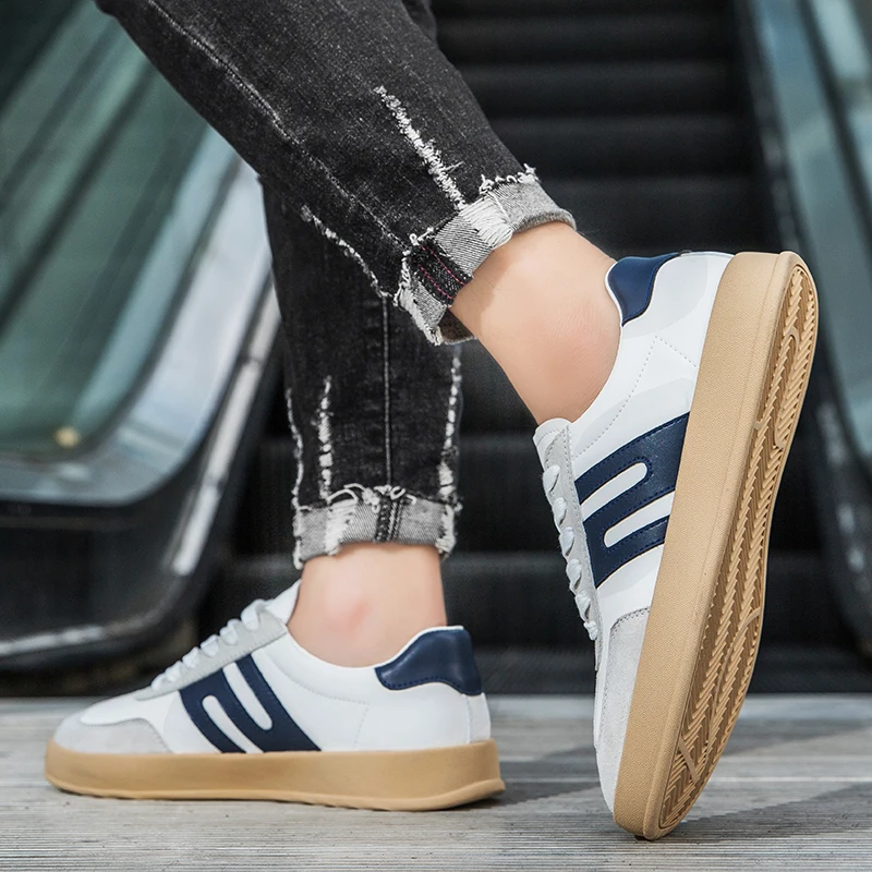 

Autumn new Korean men's shoes, leather casual white shoes, versatile daily board shoes, low top flat low tide shoes