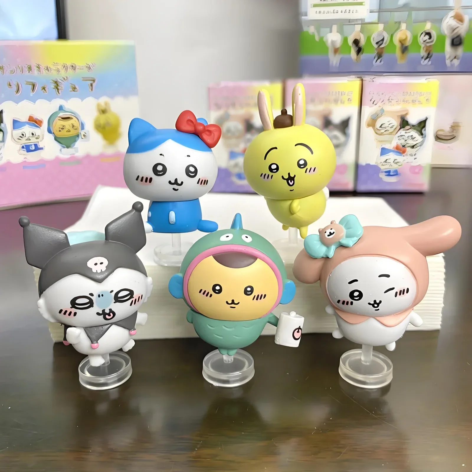 Chiikawa Hachiware Usagi Cosplay Sanrio Charaktere Blind Box Spielzeug Sammeln Hallo Kitty Kuromi Hangyodon Figuren Kinder Beste Geschenk