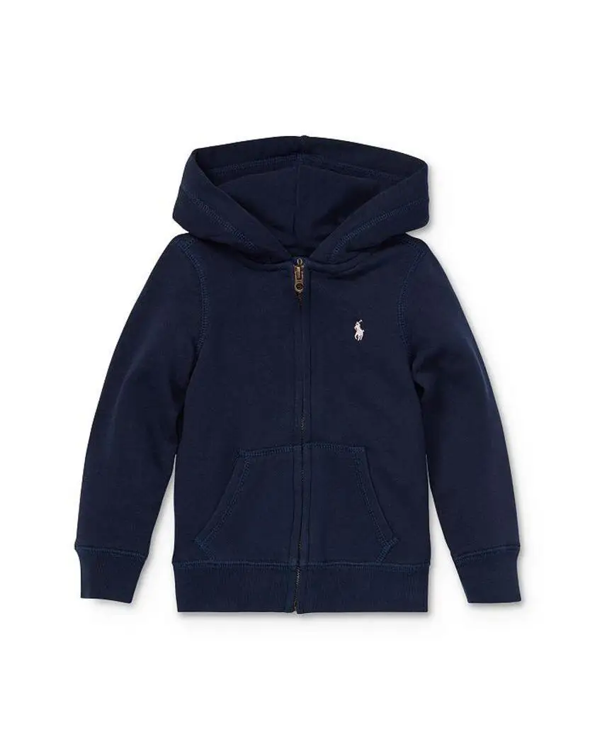 Ralph Lauren|Girls' French Terry Zip-Up Hoodie - Little Kid