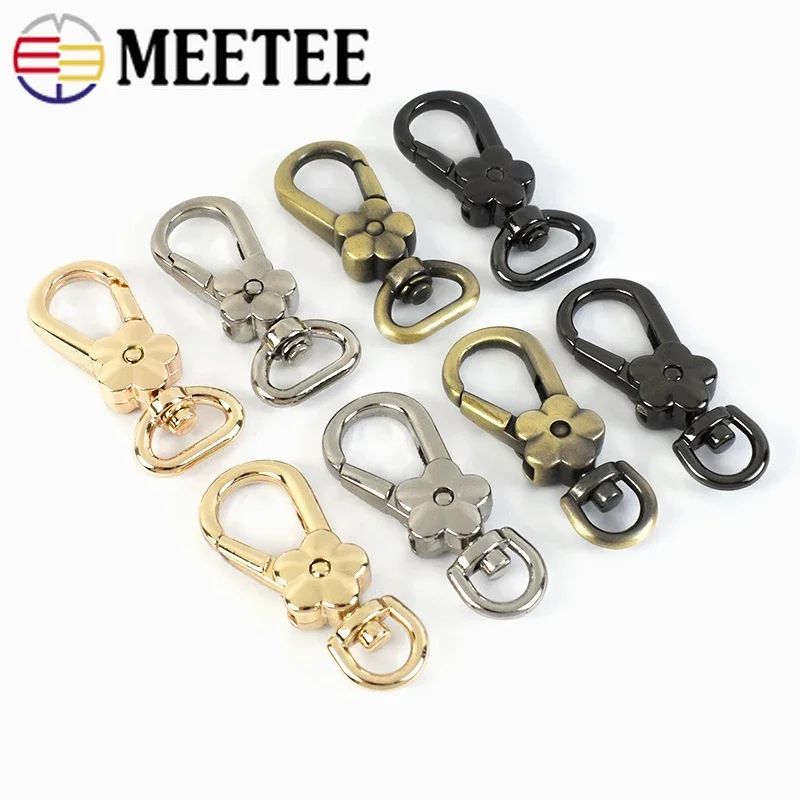 2/4/10pcs Meetee Metal Bag Buckles Handbag Strap Chain Carabiner Swivel Trigger Clips Snap Hook DIY Leather Bags Accessories