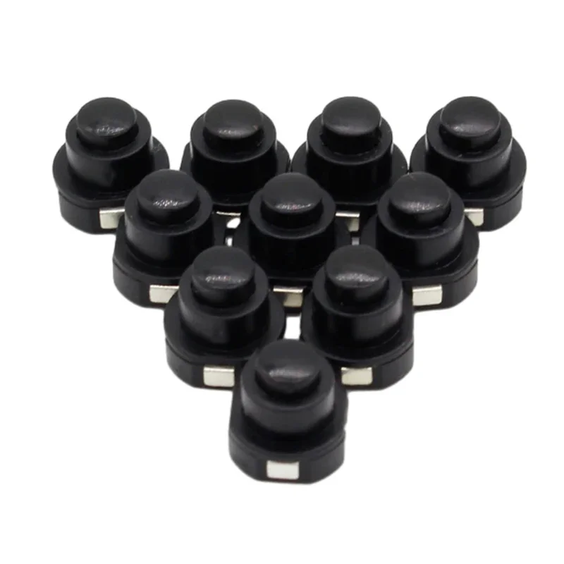 10PCS a lot Flashlight Torch Part Round Push Button Switch Black DC 30V 1A 10mm x 10mm (D*H)