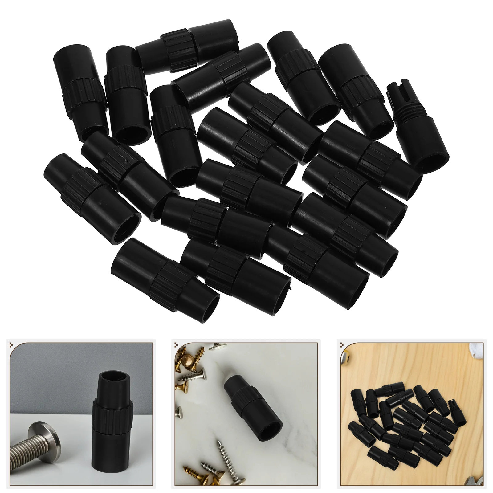 

20Pcs Tension Rod Lock Plastic Connector Adjustable Closet Hardware Universal Shelf Clip Stable Lock Mechanism for 12-16mm Round