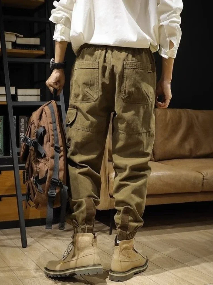 

Plain Outdoor Male Trousers Motorcycle Harajuku Casual Cotton Long Aesthetic High Quality Regular Fit Emo Cool Men's Cargo Pants