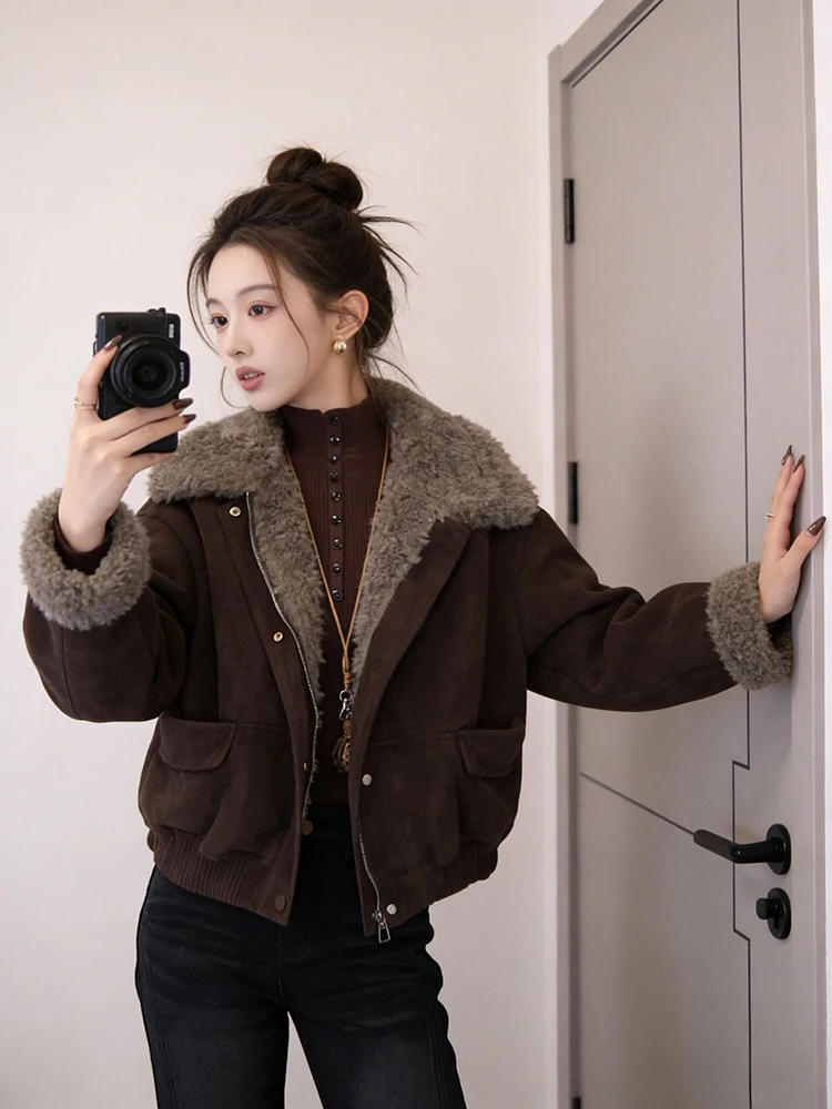 

Женская зимняя хлопковая куртка в стиле ретро с воротником-стойкой и пэчворком, маленький размер