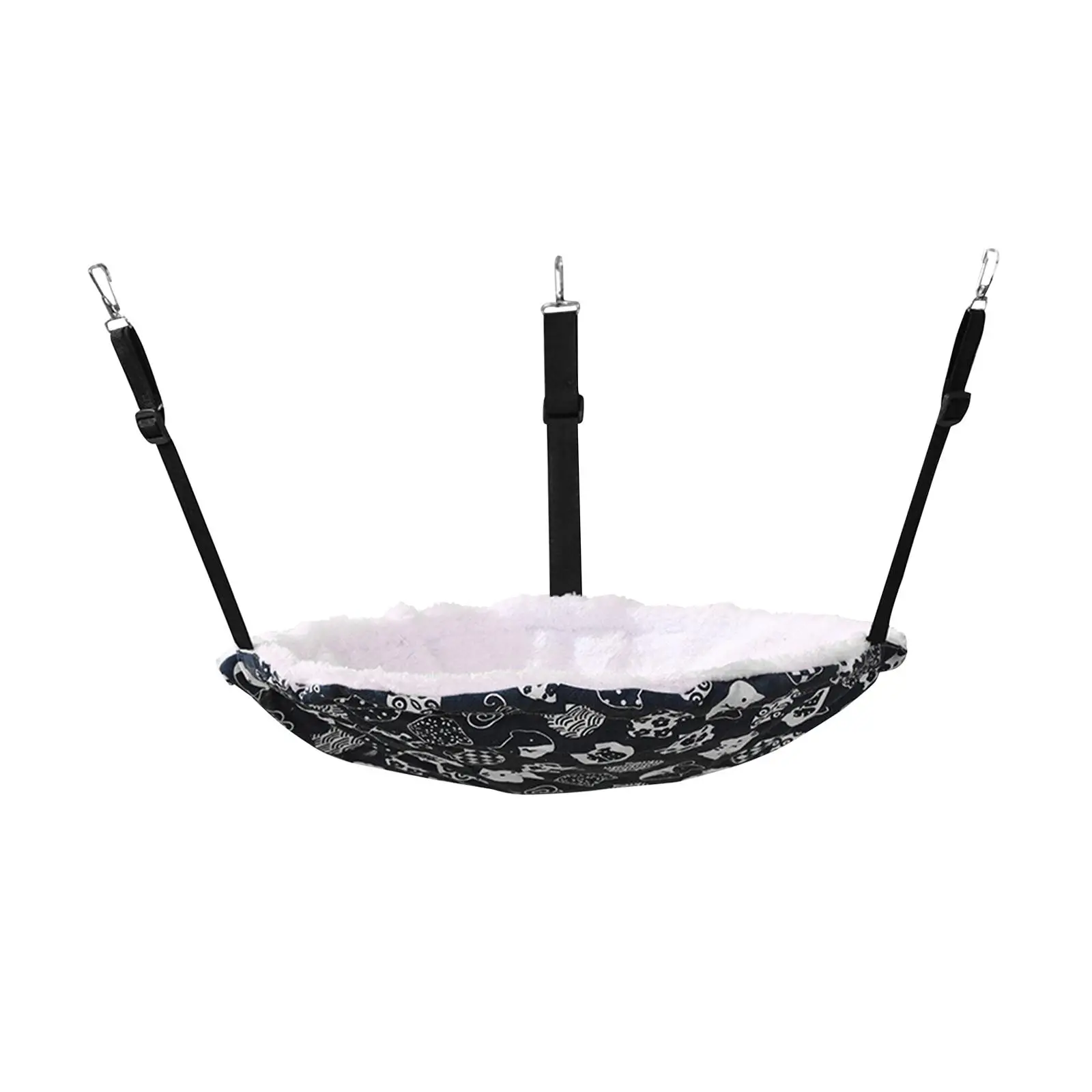 Reversible Cat Hammock Bed Adjustable Comfortable Soft Washable Round Hanging Bed for Small Dogs Rabbits Small Animals Kitten