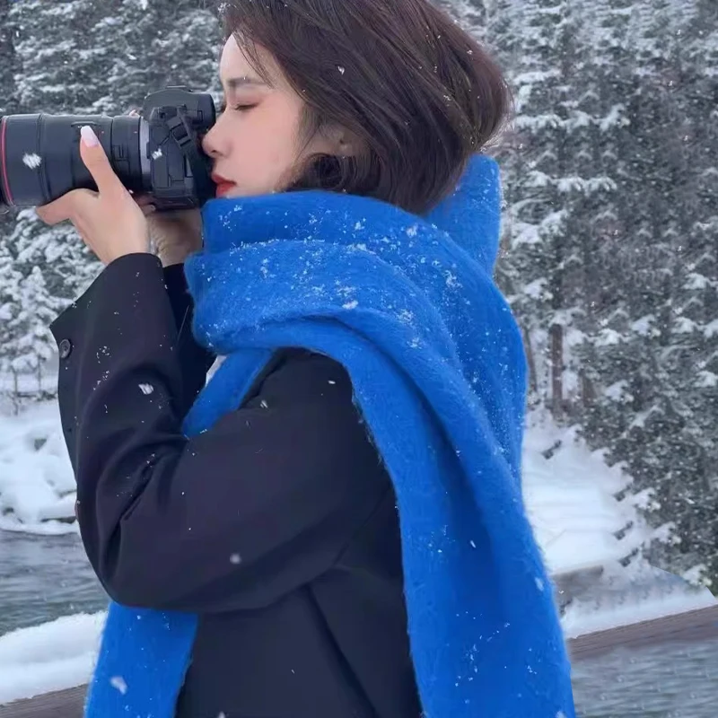 Einfarbig Dicken Großen Schal Frauen Männer Herbst Winter Koreanischen Stil Student Alle-spiel Schal Warme Neck Schal